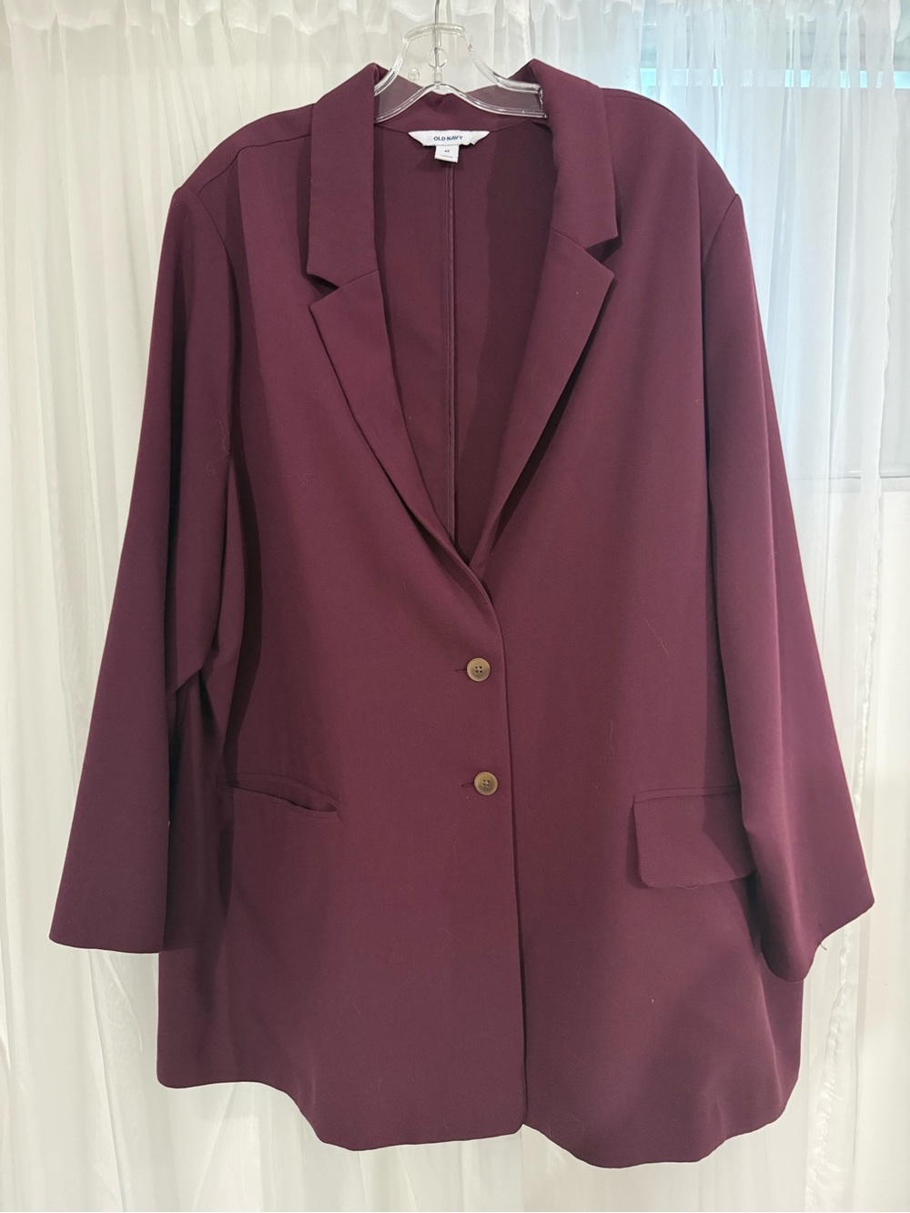 Old Navy Burgundy Relaxed Notch-Collar Blazer